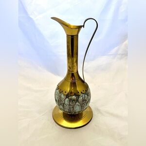 Green Marbled Ceramic Ewer, Jumbo Remco Montagne, GUC VTG